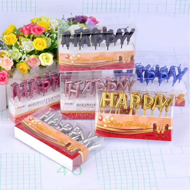 

1Set Happy Birthday Cake Candle Topper Wedding Decoration Festival Supplies Lovely Birthday Candles for Kitchen Baking Gift