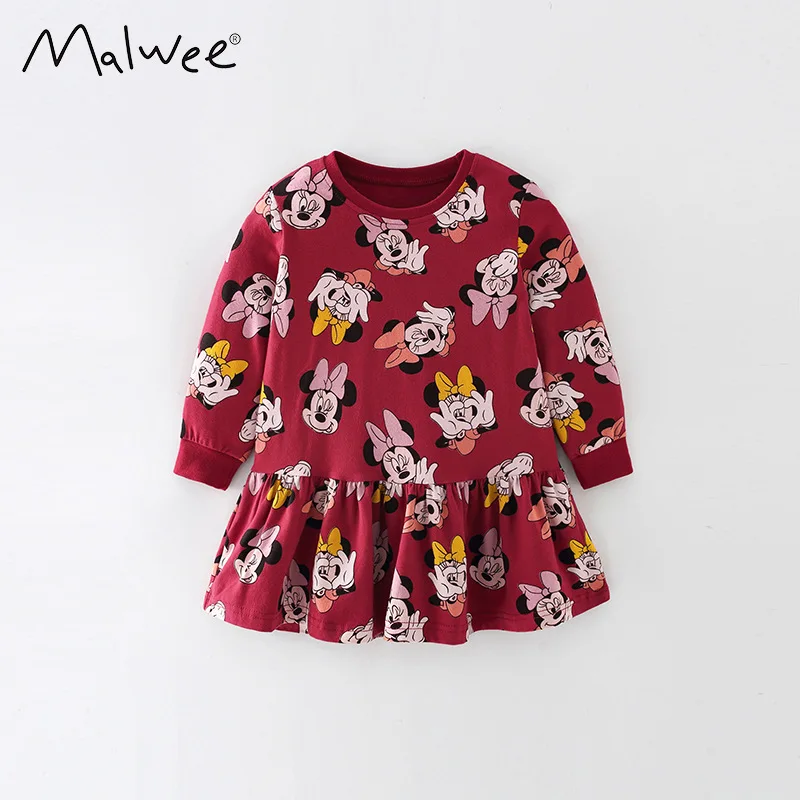 

Long sleeve Girls Dresses 2-7year New Baby Girl Cotton Dress kids Floral Princess leisure Dresses Baby Clothing