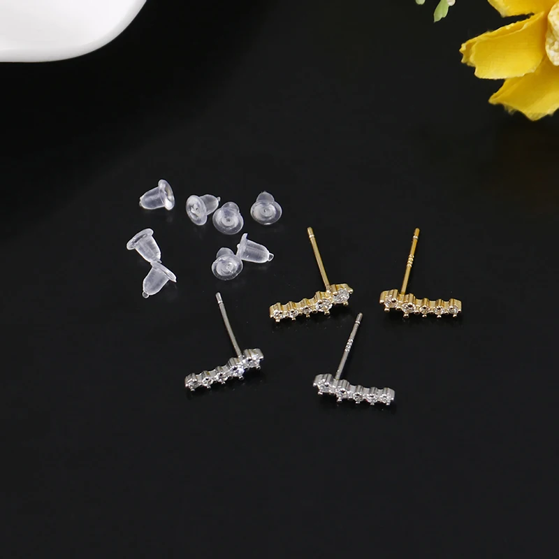 

Простые маленькие серьги-гвоздики из циркония в Корейском стиле из стерлингового серебра для подростков, ювелирные изделия для пирсинга