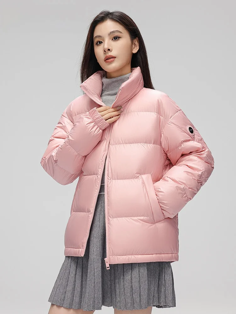 Женский короткий пуховик на утином пуху новая модная универсальная Повседневная
