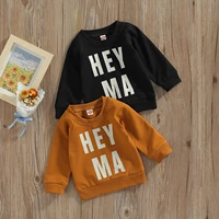 toddler%e2%80%99s casual long sleeve sweatshirt fashion letter printed round neck pullovers blackbrown