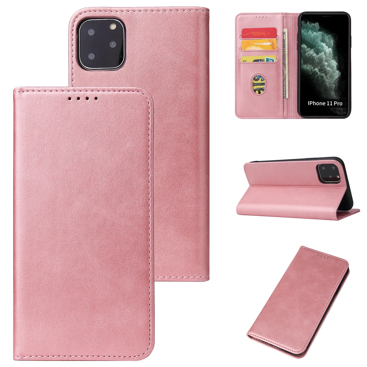 

Fashion Flip Leather Phone Case for iPhone 14 13 12 Mini 11 Pro XS Max XR 6 7 8 Plus SE2022 Wallet Card Slots Shockproof Cover
