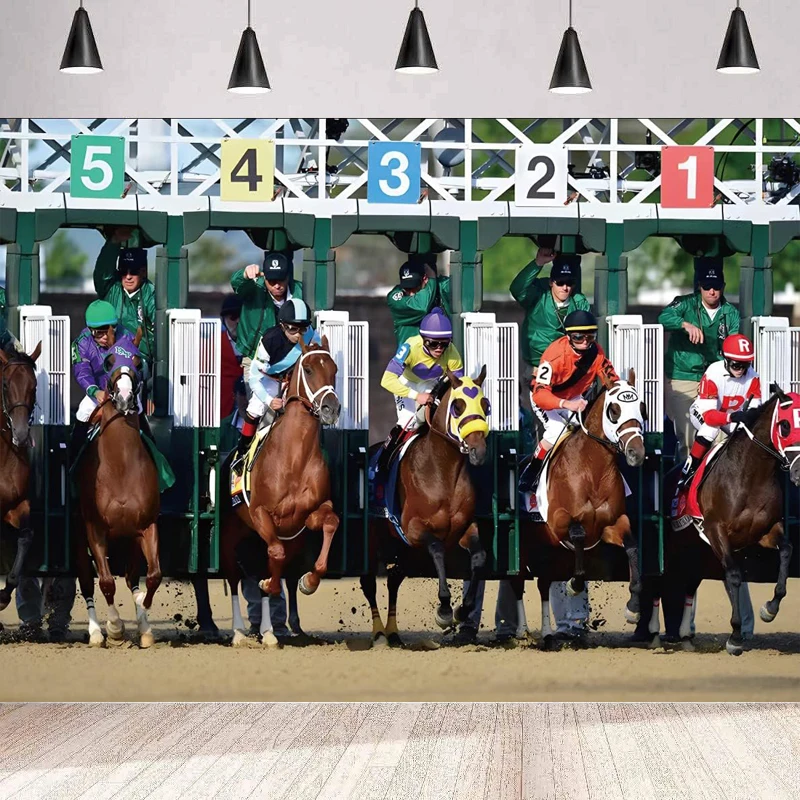 Фон для фотосъемки с Кентукки Дерби Churchill Downs Jockey Horse Racing тематический фон