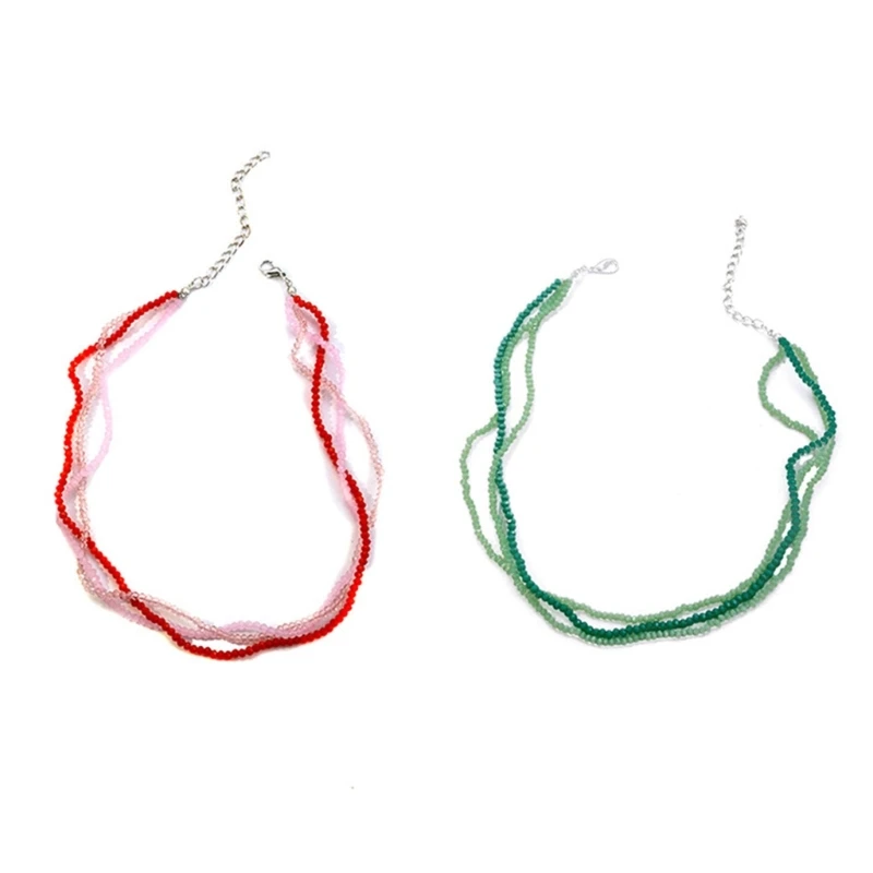 Модное колье-чокер из бисера многослойное богемное ожерелье-чокер ручной работы