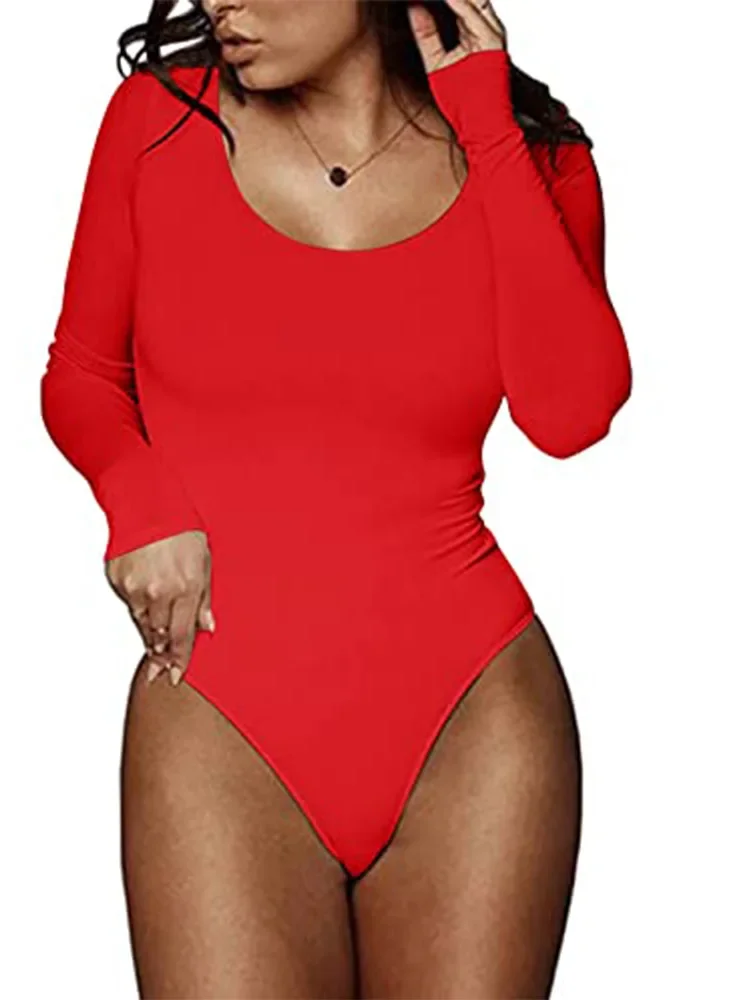 Женский облегающий комбинезон с длинным рукавом