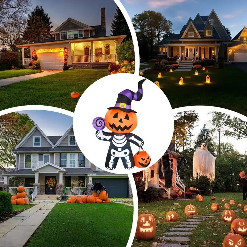 Хэллоуин Призрак Тыква Опора Надувной Декор со Светодиодной Подсветкой Сезонный