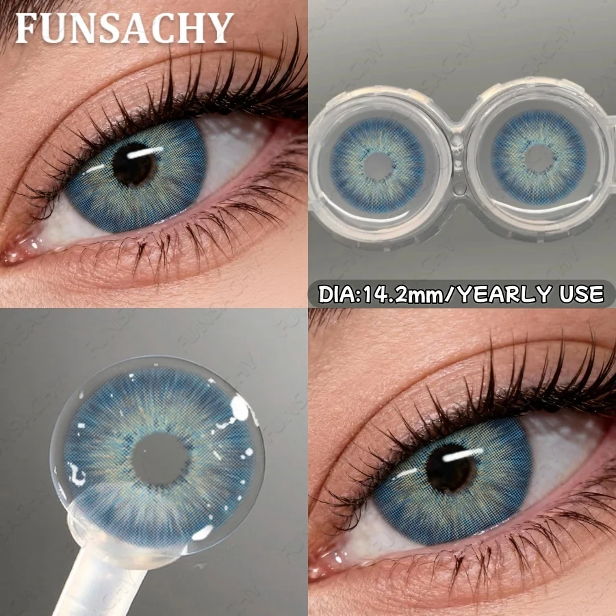 Фото FUNSACHY 1 пара цветных контактных линз корейского производства Natural Beauty Softlens, высококачественные серые линзы для глаз, годовые, косметические, быстрая доставка №4