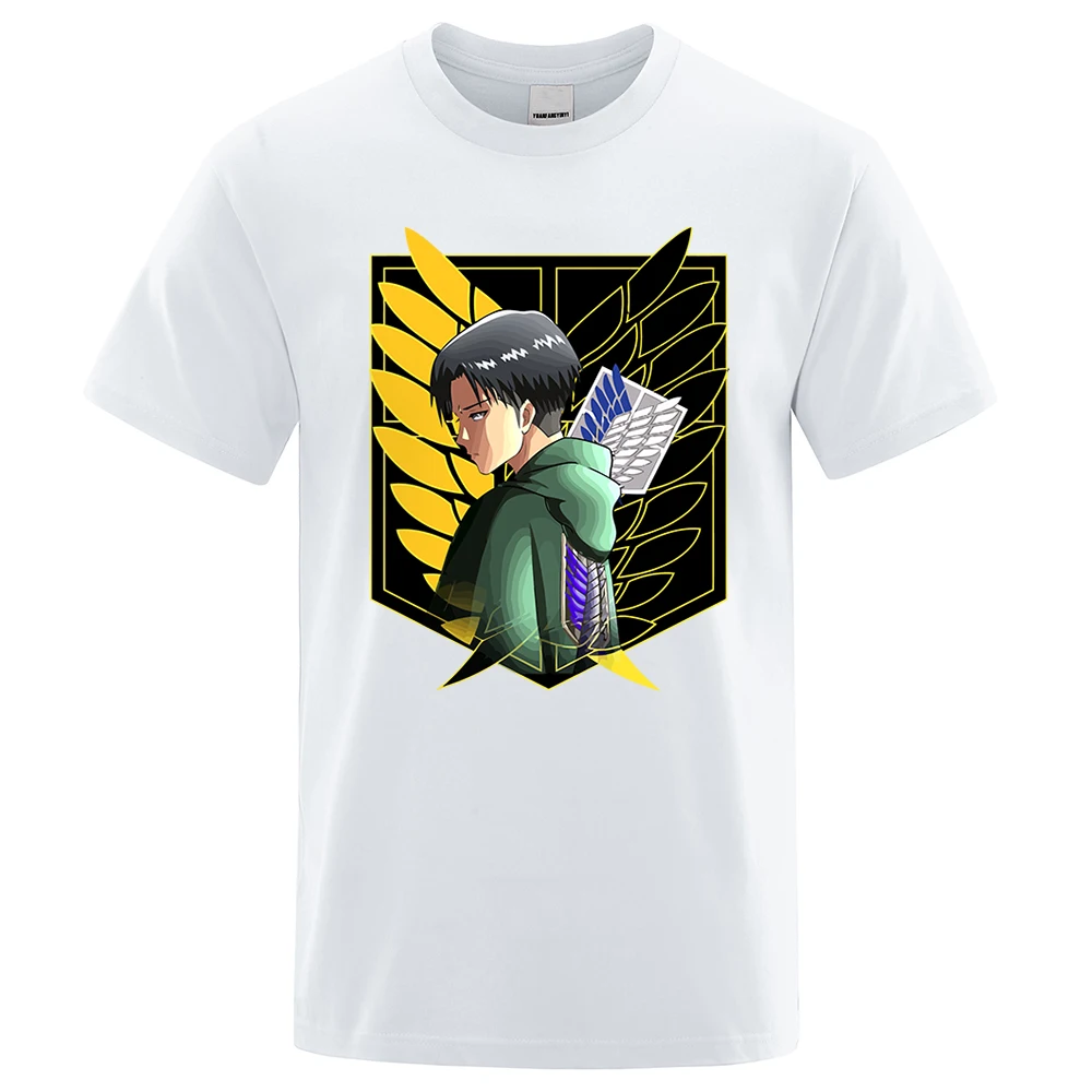 

Attack on Titan anime Character Print Male Tshirt Breathable Loose T Shirts Creativity Brand T Shirts Hip Hop Soft Men T-Shirts