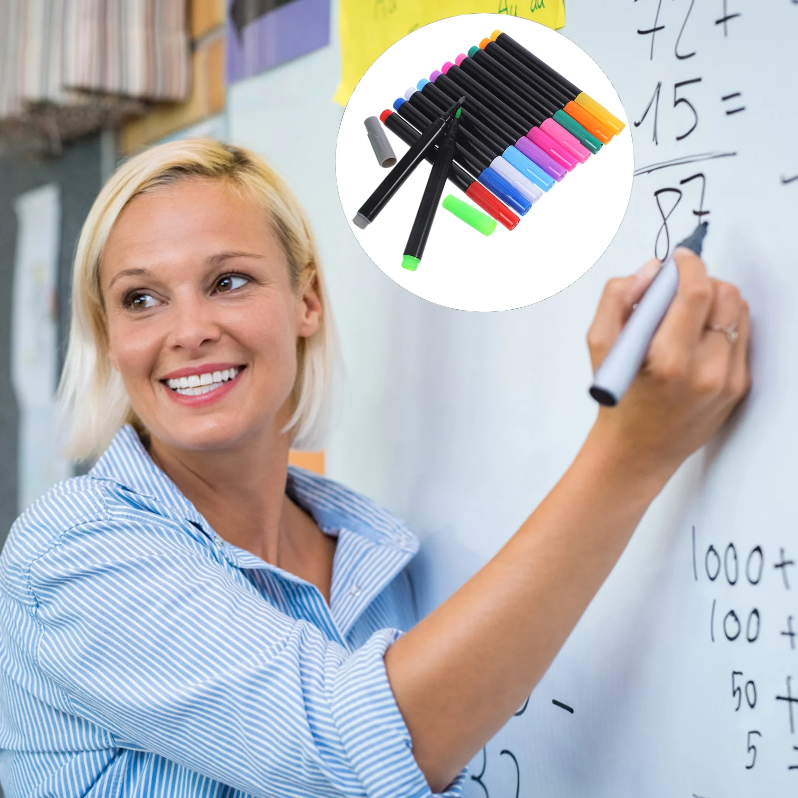 

12 шт., стираемые фломастеры, черная доска