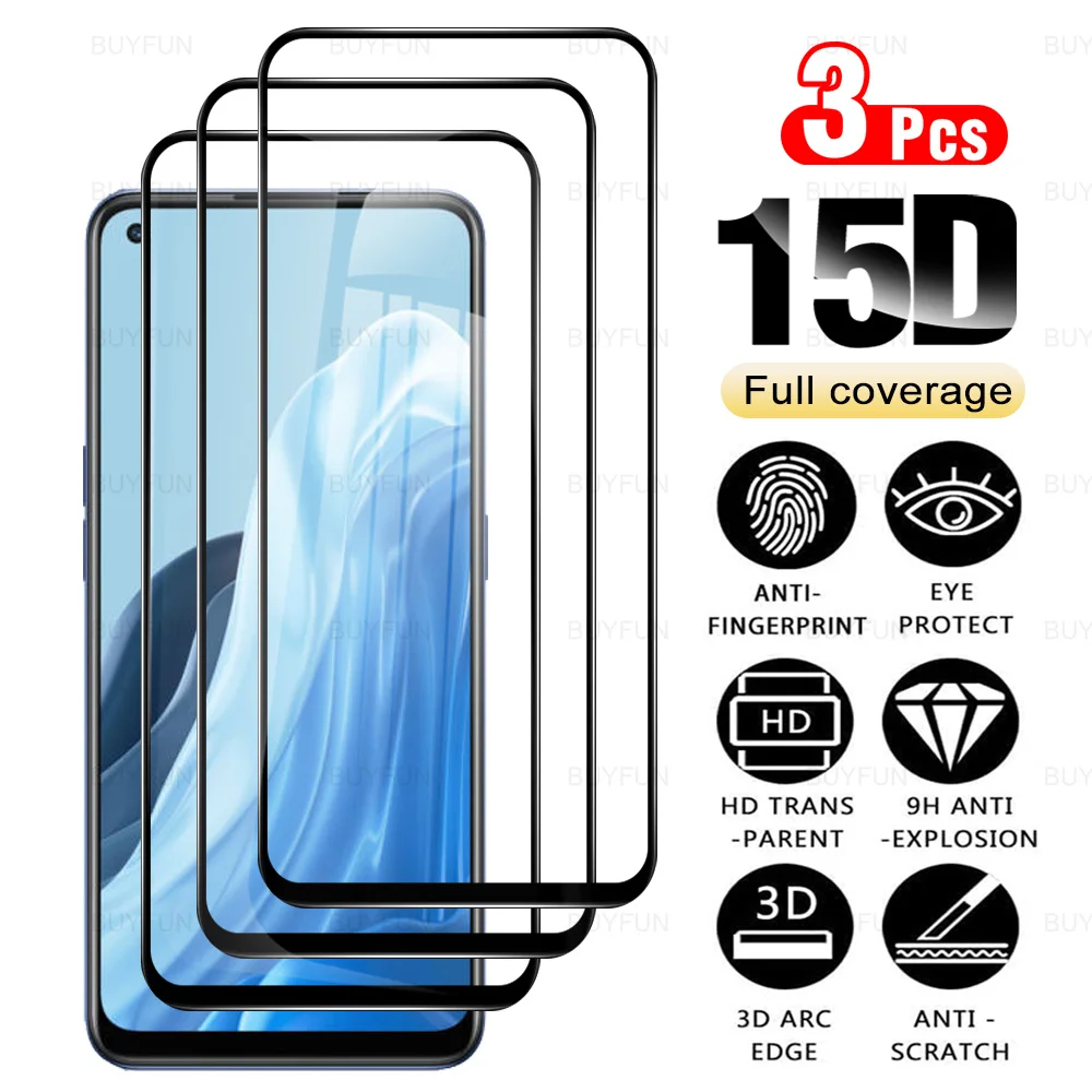 

3PCS Full Cover Protective Glass For Oppo Reno7 5G 6.43" Tempered Film For Opop Reno7 Z 5G Reno 7 7Z Safety Screen Protector