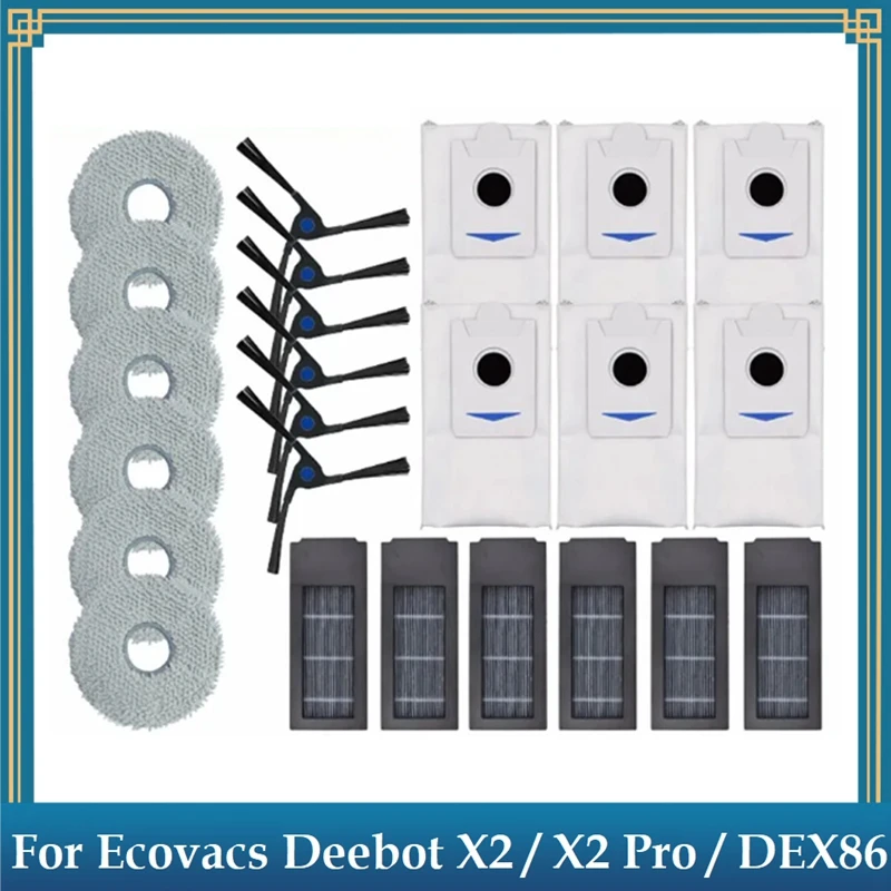 

Запасные части для робота-пылесоса Ecovacs Deebot X2 / X2 Pro/DEX86, 17 шт.
