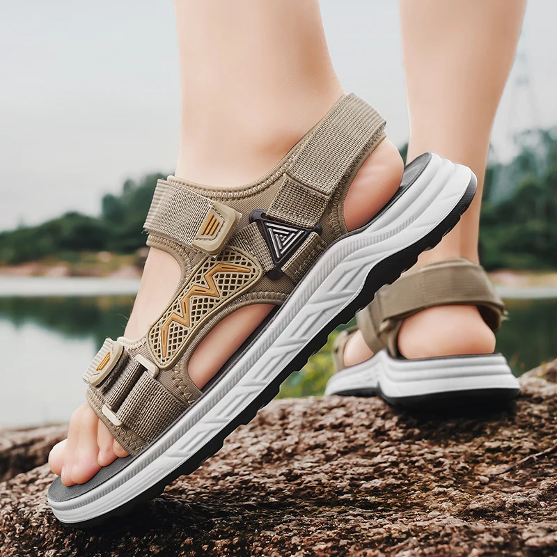 Дышащие Мужские Сандалии Повседневная Пляжная Обувь Для Вождения Удобные