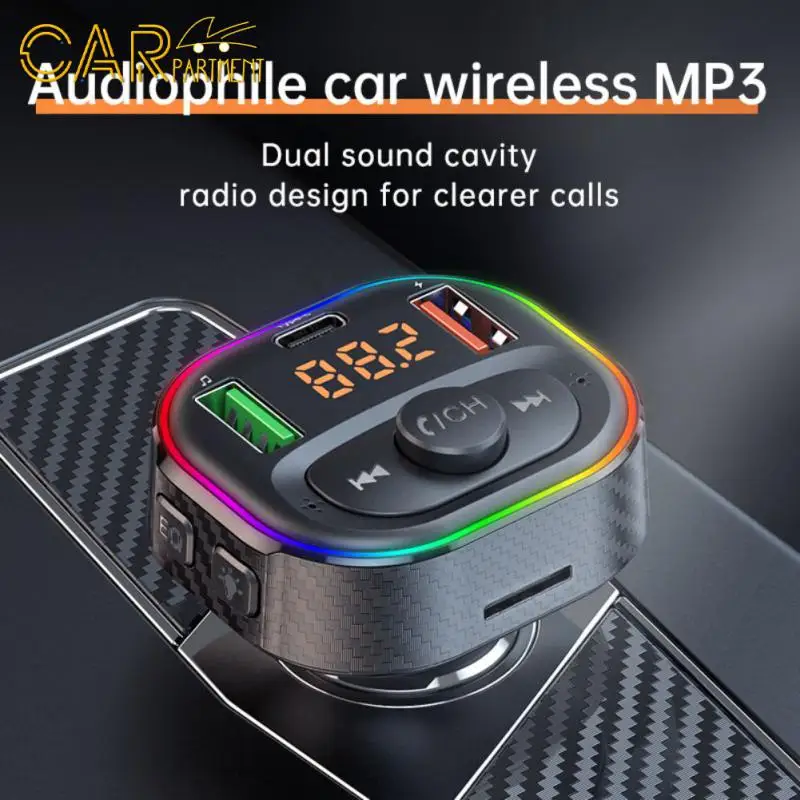 

Universal Colorful Atmosphere Light Portable Multifunctional Fm Transmitter T86/t86s Car Charger Car Accessories Car Mp3 Player
