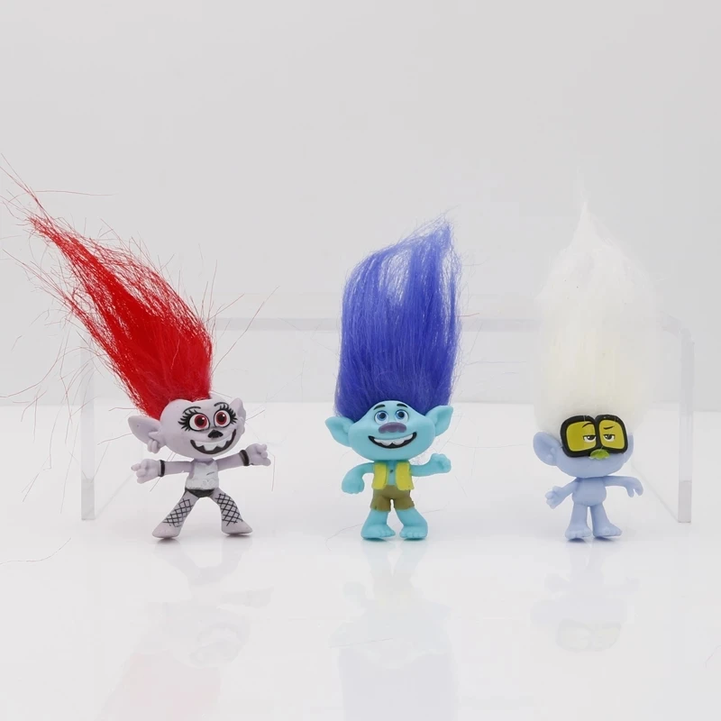 6pcs/set Trolls Figuras 6cm PVC Poppy Branch Magic Fairy Hair Wizard Troll World Tour Model Toys | Фантазийные фигурки