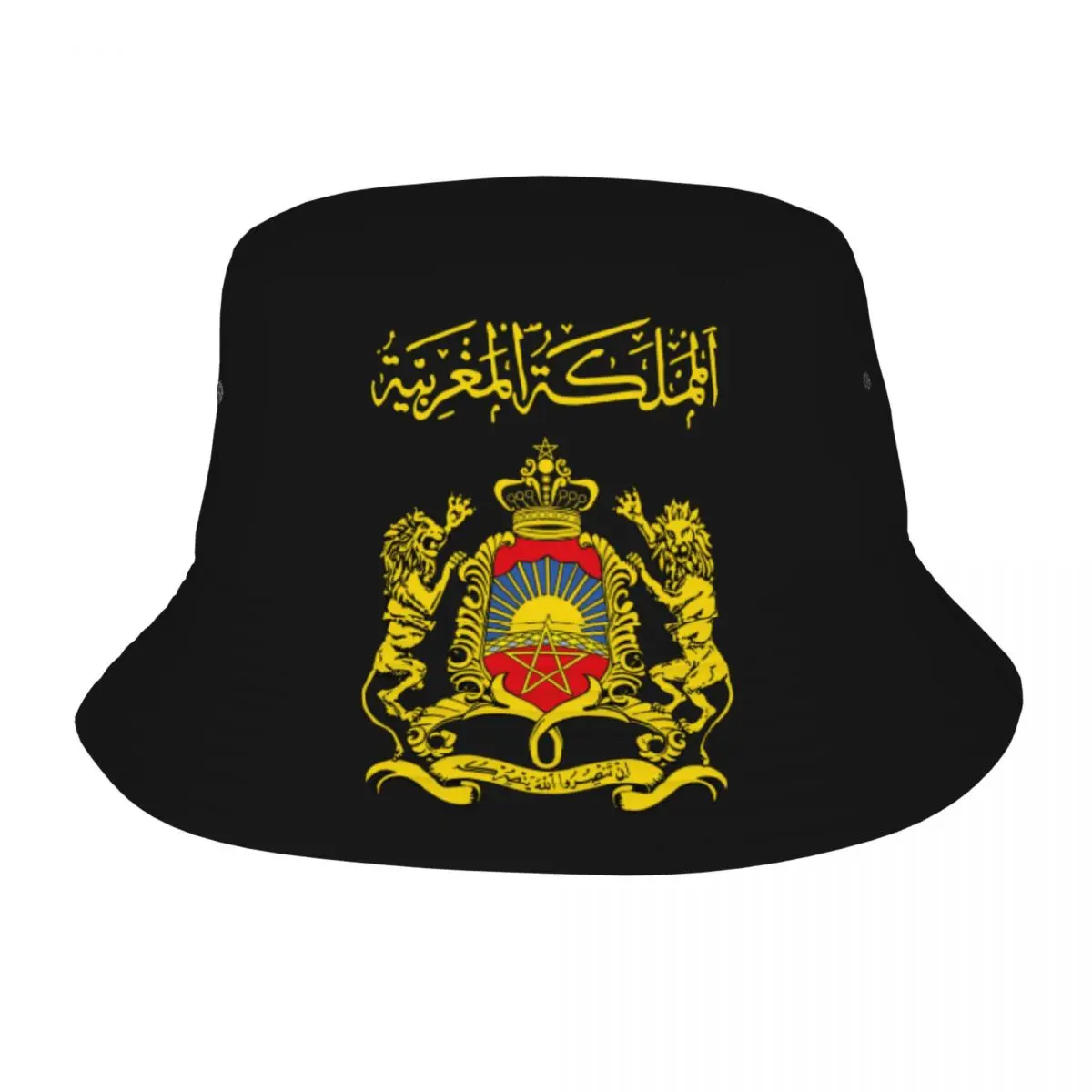 

Kingdom Of MOROCCO Bucket Hat Vocation Getaway Headwear Merch Moroccan Flag Fishing Hat for Outdoor Men Women Bob Packable