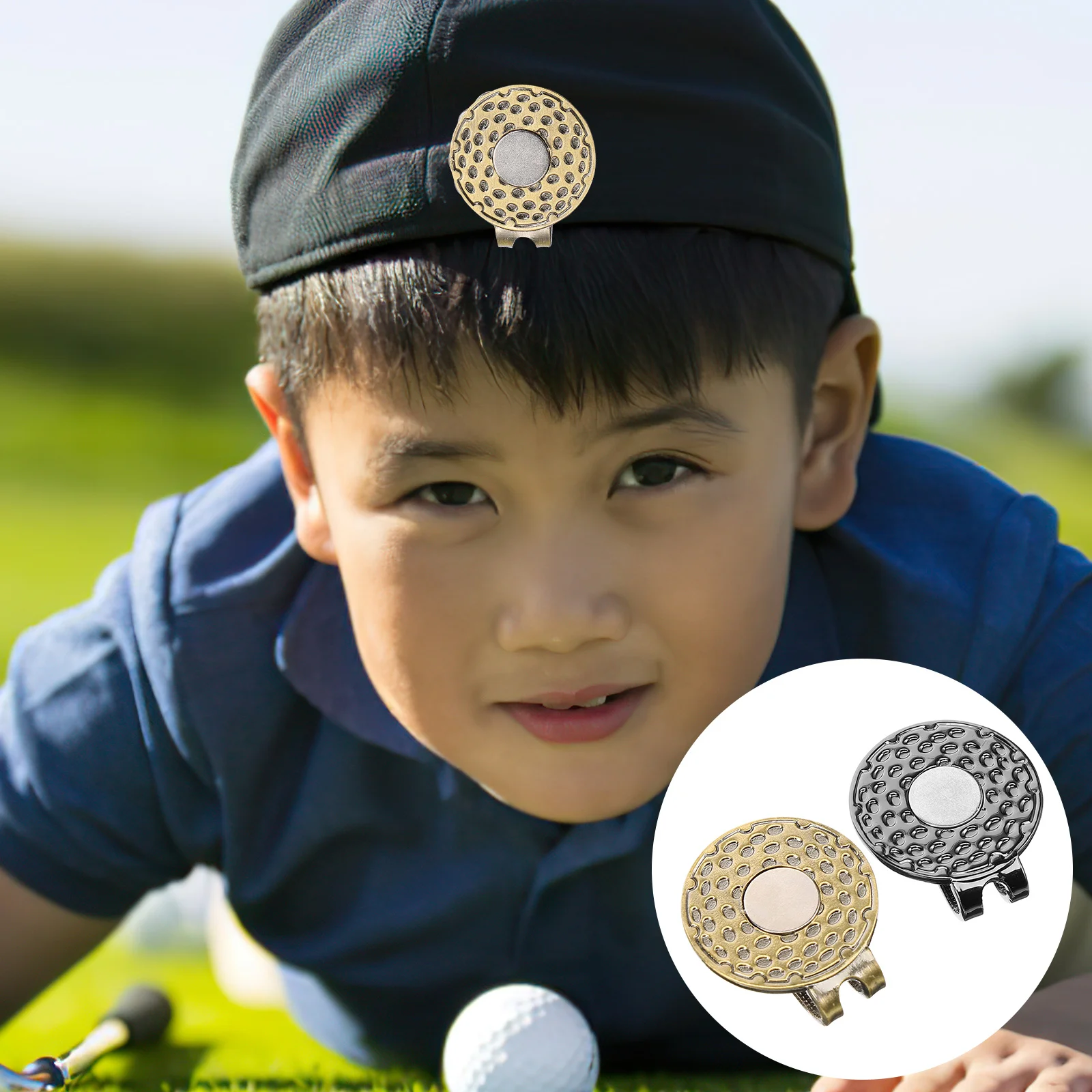 

2Pcs Metal Ball Marker Outdoor Golfs Hat Clips Marker Portable Golfs Markers Golfing Supplies
