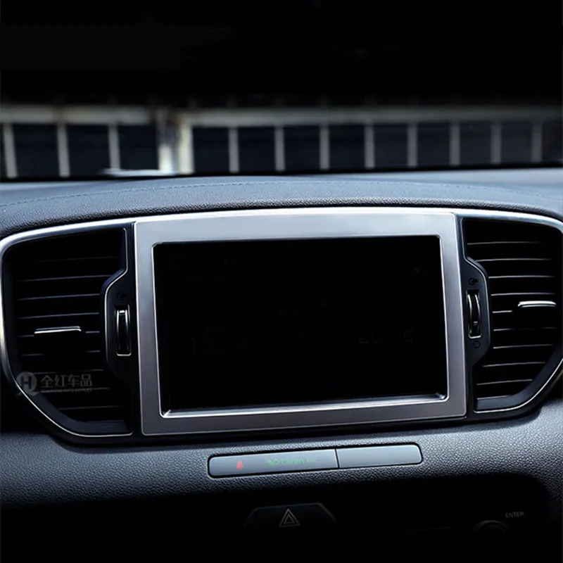 

ABS Matte For KIA Sportage 4 QL KX5 2016 2017 2018 Car navigation panel frame strip Cover Trim accessories car styling 1pcs