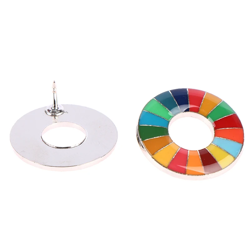 Эмалированная брошь в виде цели устойчивого развития 17 цветов