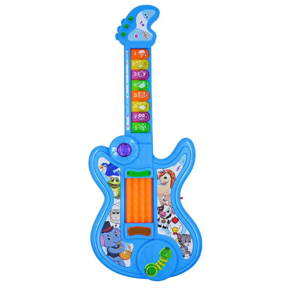 

Useful Plastic Guitar Toy Burr Free Parent-child Interactive Electron Guitar Baby Soothing Toy Music Enlightenment