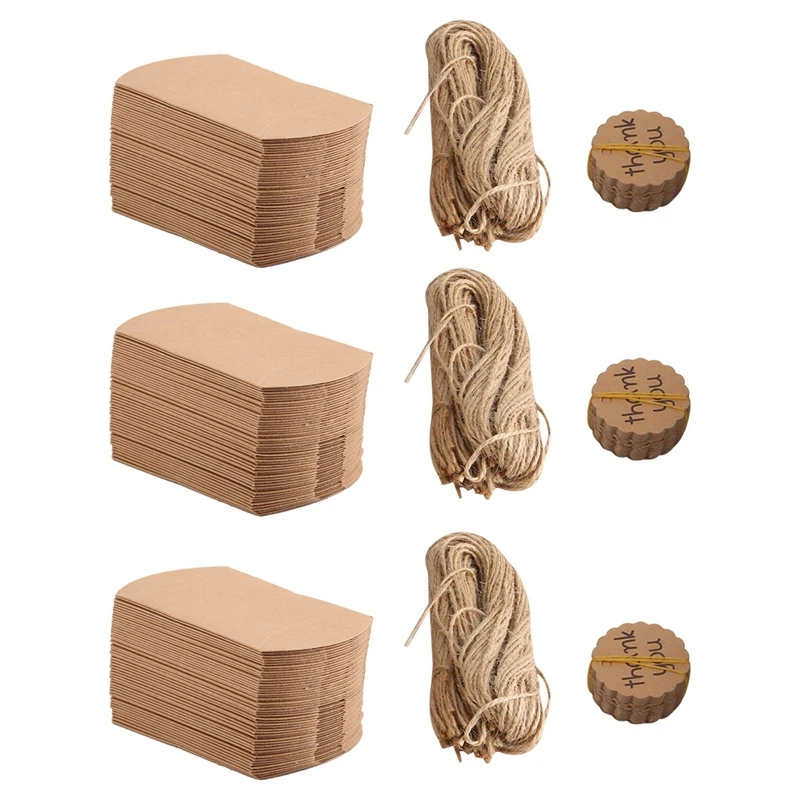 SEWS-150 шт. набор подушек из крафт-бумаги коробка конфет свадебная с биркой