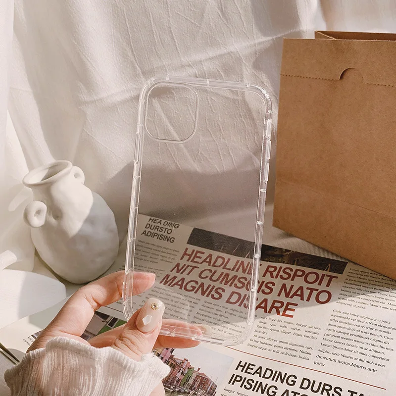 

Simple Transparent Phone Case for iPhone 14 13 12 11 Pro Mini XS Max Plus XR Shockproof Dustproof Anti-Scratch Soft Phonecase