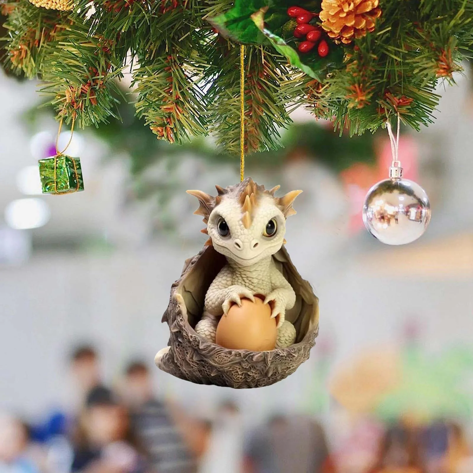 Милый мультяшный дракон детское яйцо рождественское подвесное украшение