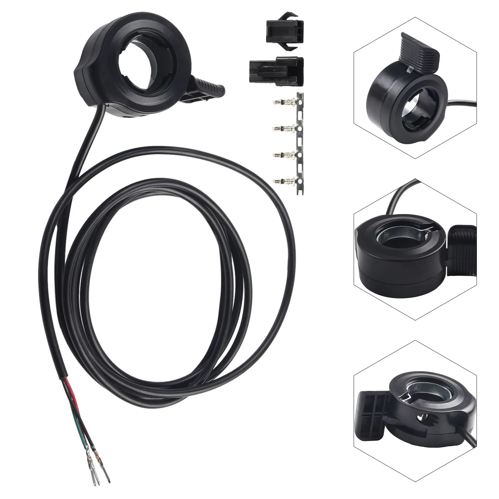 

Thumb Finger Trigger Throttle Left Right Electric Bike Electric Scooter Three-wire Speed Control Assembly Electric Bicycle Comp