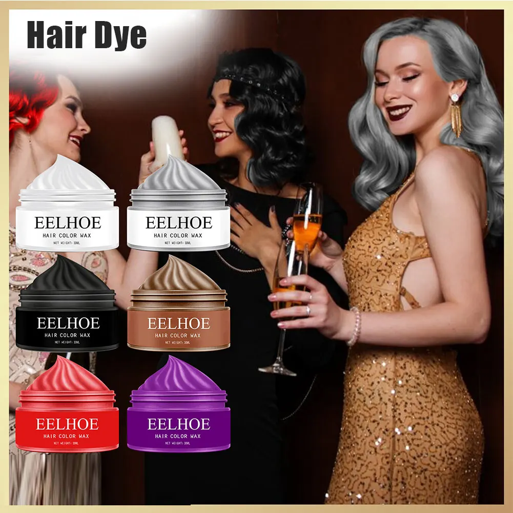 Wax Temporary Hair Dye Purple Red Grey White Instant Hair Color Diy Mud One-time Molding Paste Dye Cream