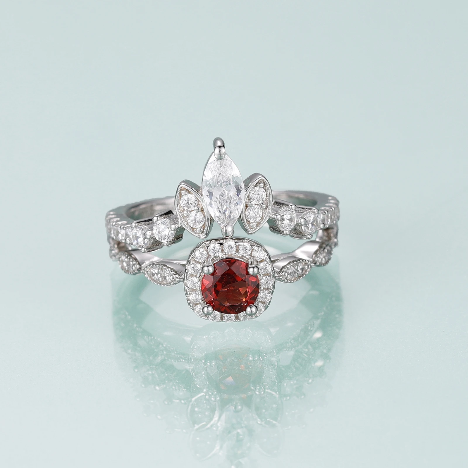 

Кольца GOLUCA из серебра 925 пробы с натуральным красным драгоценным камнем, ювелирные украшения из драгоценных камней