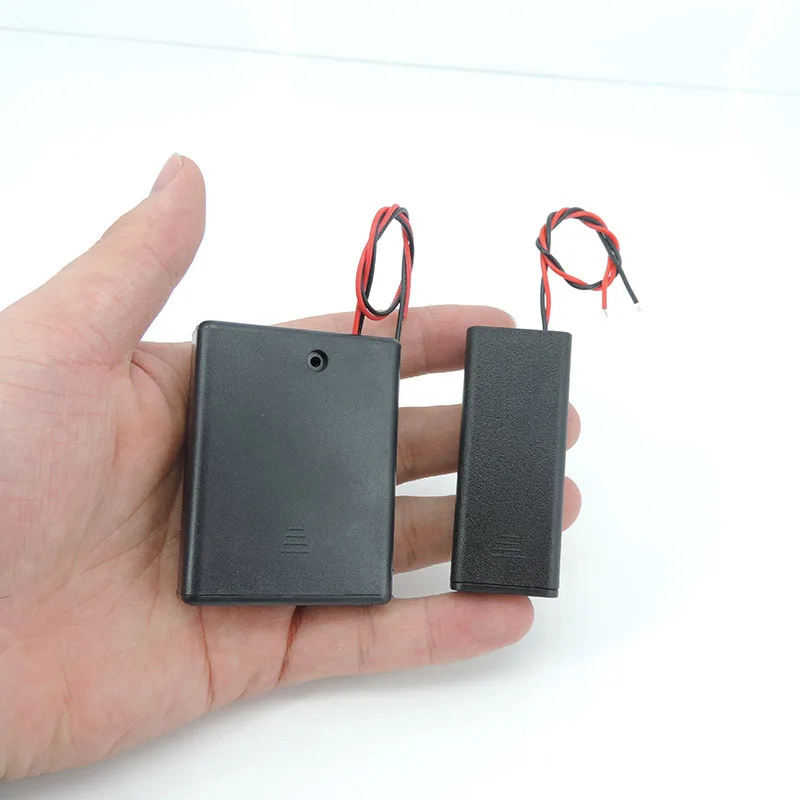 1/5 шт. черный 2 4 слота AAA Чехол-держатель для батарей 2xAAA 4XAAA 3 В 6 1 5 Проводи ВКЛ/ВЫКЛ