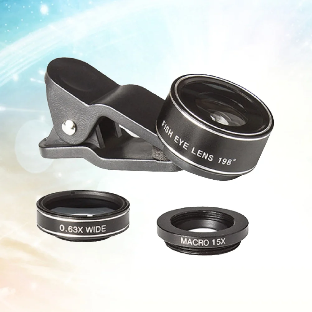

1 Set of Phone Lens 3 in 1 Effective Professional Utility Durable Universal Camera Lens for Photo