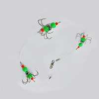 luminous octopus squid string fishing hooks group with thicken nylon line