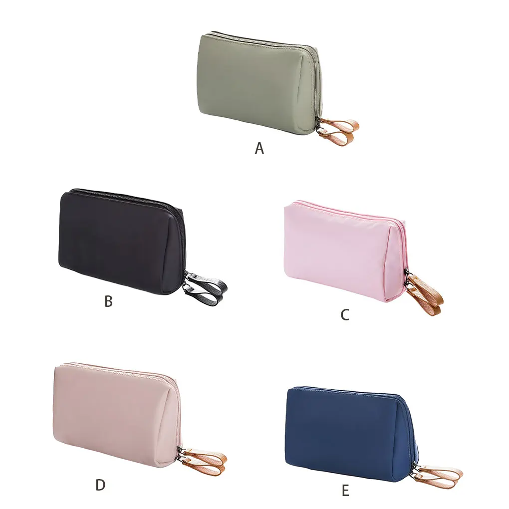 

Simple Solid Color Cosmetic Pouch Convenient Makeup Organizer For Travelers Stylish Appearance Cosmetic Bag For Women