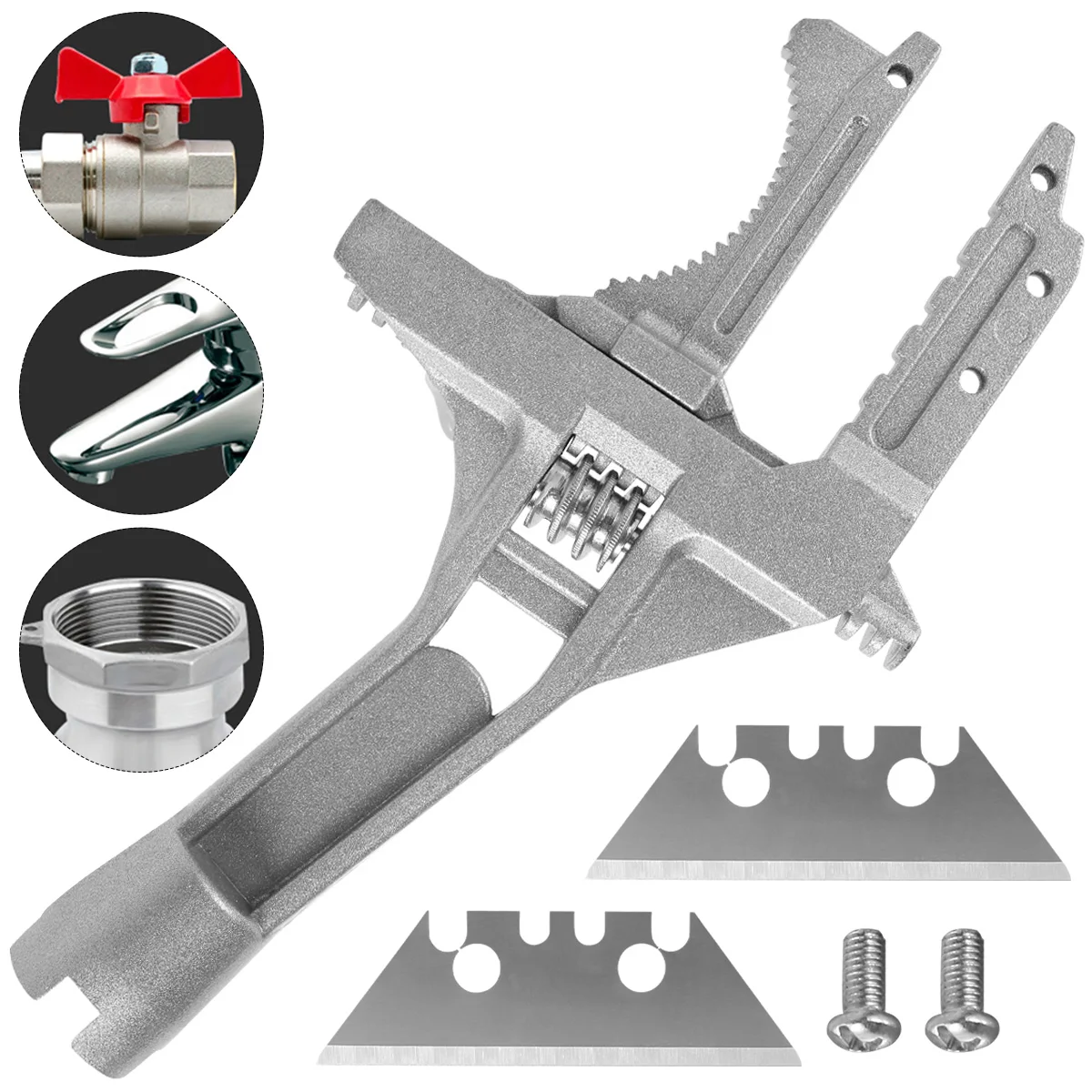 

Adjustable Wrench Aluminium Alloy Universal Spanner Key Large Open End Wrench Hand Tools For Water Pipe Screw Bathroom repair