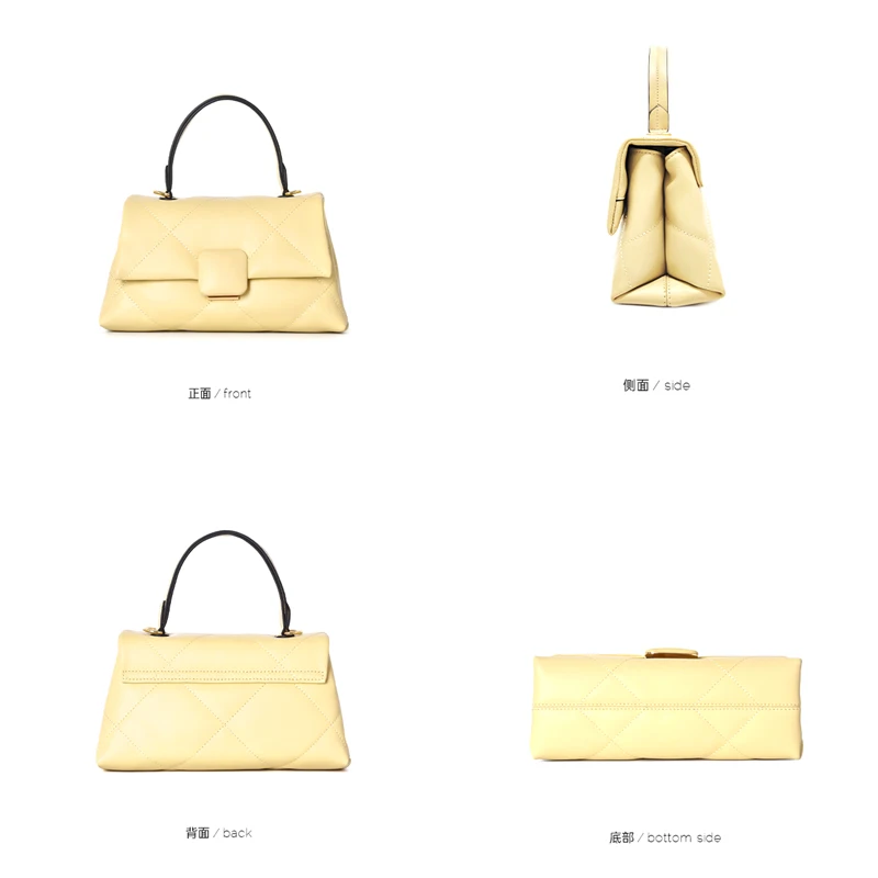 Autumn and Winter 2022 New Bag Women's Shoulder Bag Premium Handbag Leather Fashion Commuter Rhombic Small Square Bag