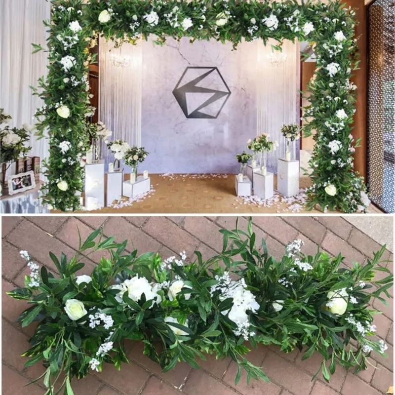 

Grass Green Wedding Pavillion Flowers strips square flower backdrop Party decoration Wedding Supply 4M x 24cm