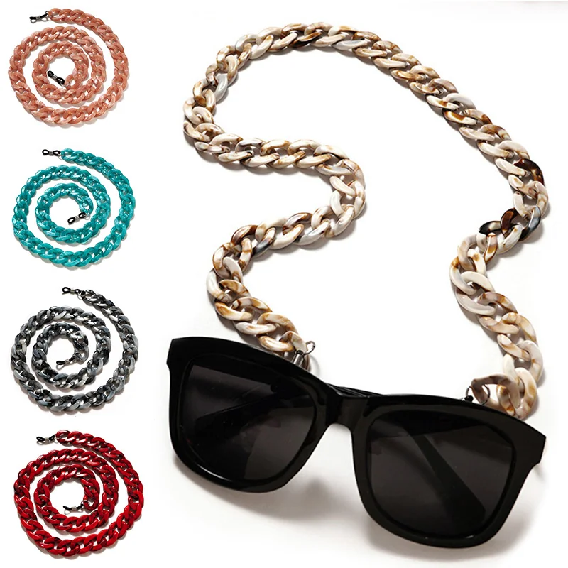 Цветные акриловые цепочки для солнцезащитных очков женщин модные чтения