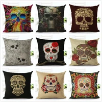 decorative pillows for sofa sugar skull pillows case decor home flower skull pillowcase 40x40 cm living room decoration sofa bed