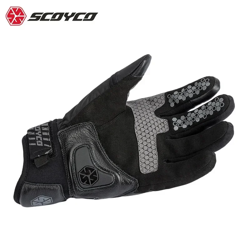 Scoyco мотоциклетные перчатки для мужчин и женщин гоночный автомобиль осень зима