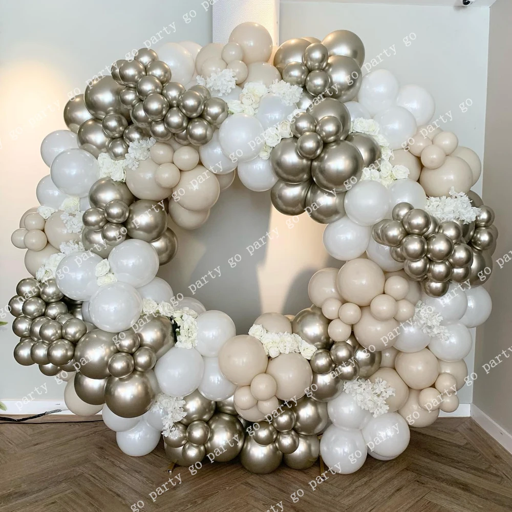 

162pcs White Sand Balloon Arch Garland Kit Fall Retro Beige Latex Balloons Birthday Wedding Party Decoration Baby Shower Globos