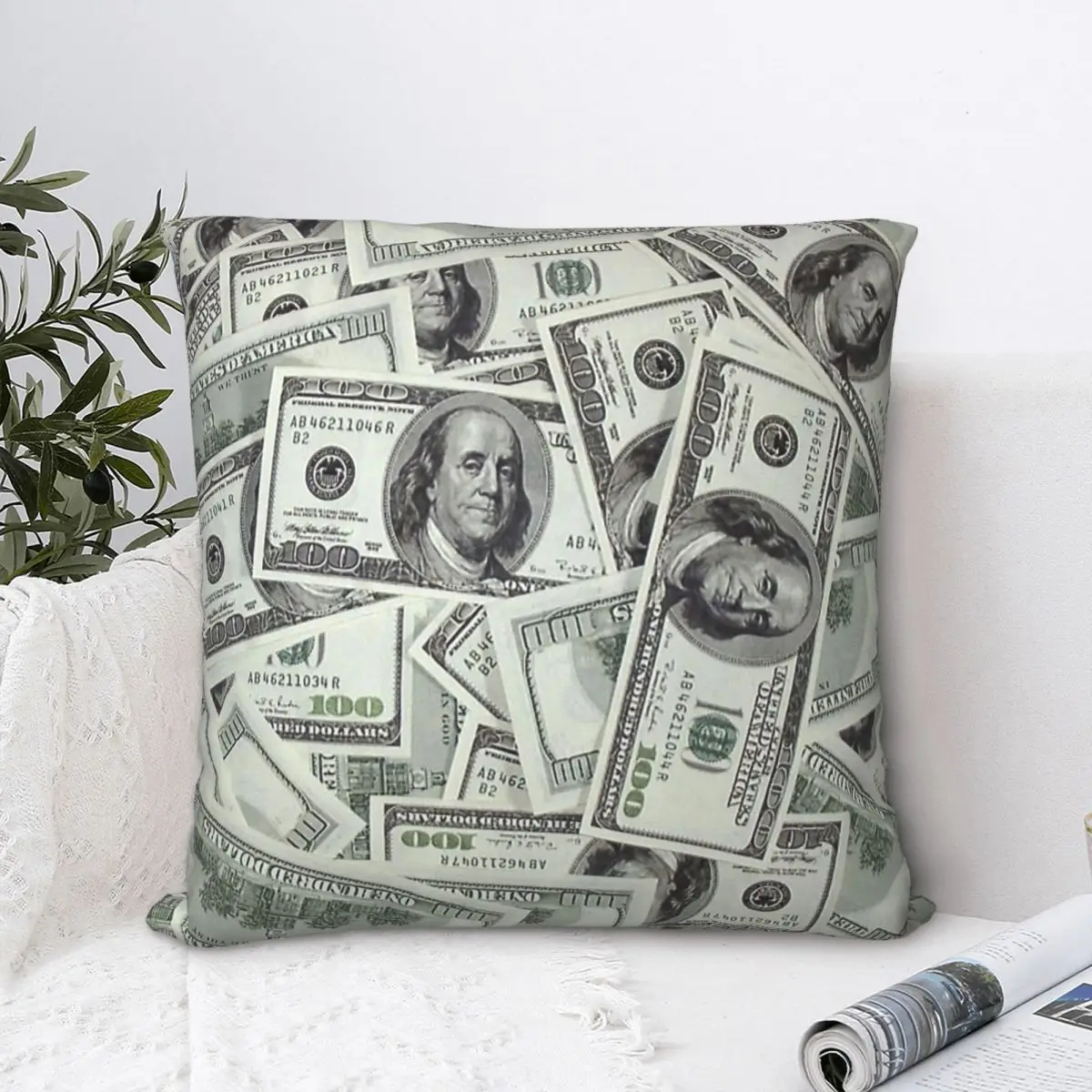 

Money Throw Pillow Case Bitcoin Virtual Encrypted Digital Currency Cushion Home Sofa Chair Print Decorative Hug Pillowcase