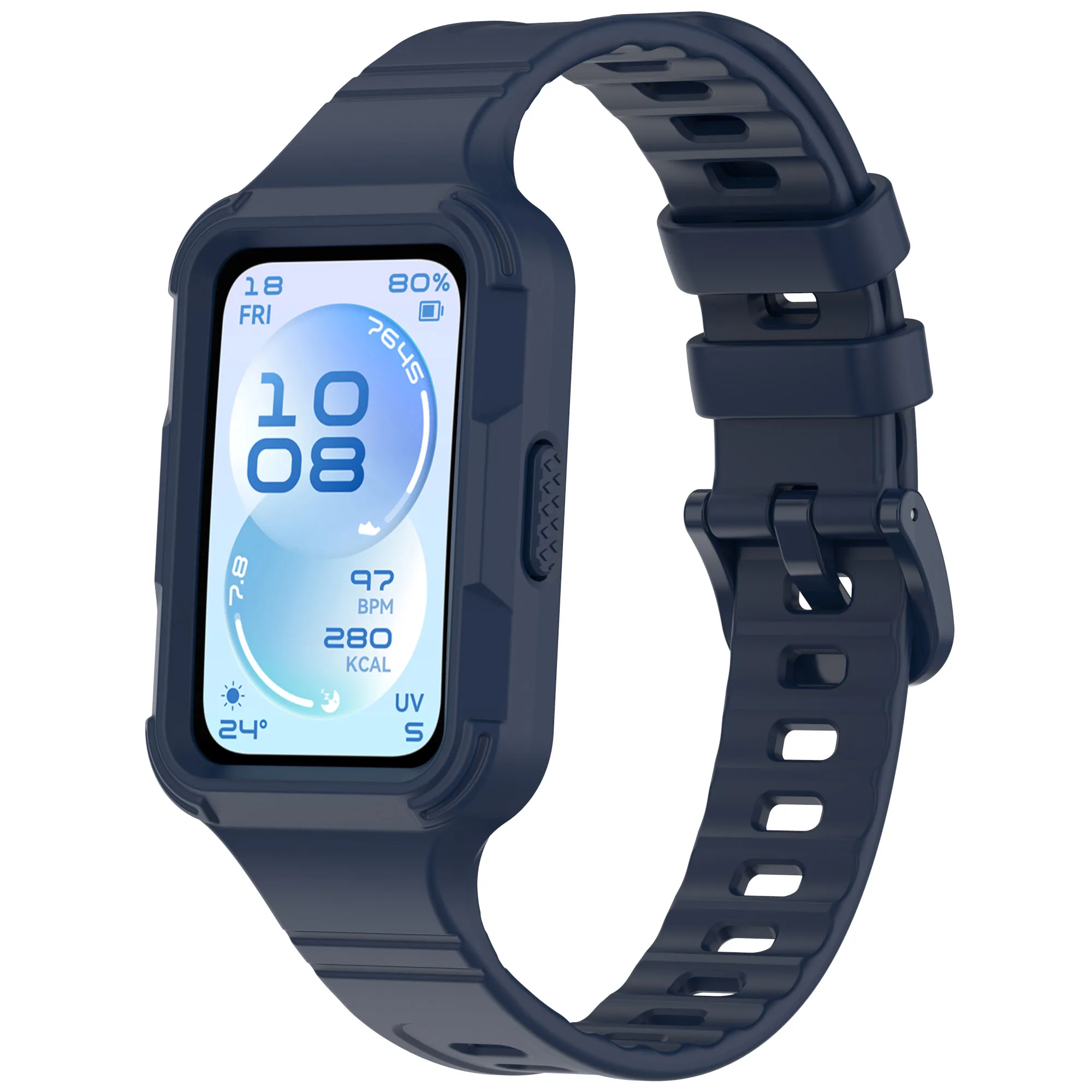 Фото Силиконовый чехол 2 в 1 + ремешок для часов Huawei Band 11, браслет для умных часов, спортивный силиконовый сменный ремешок, браслет-ремешок №3
