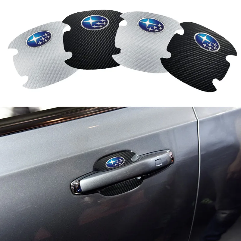 4 шт. защитные наклейки на дверную ручку автомобиля из углеродного волокна |