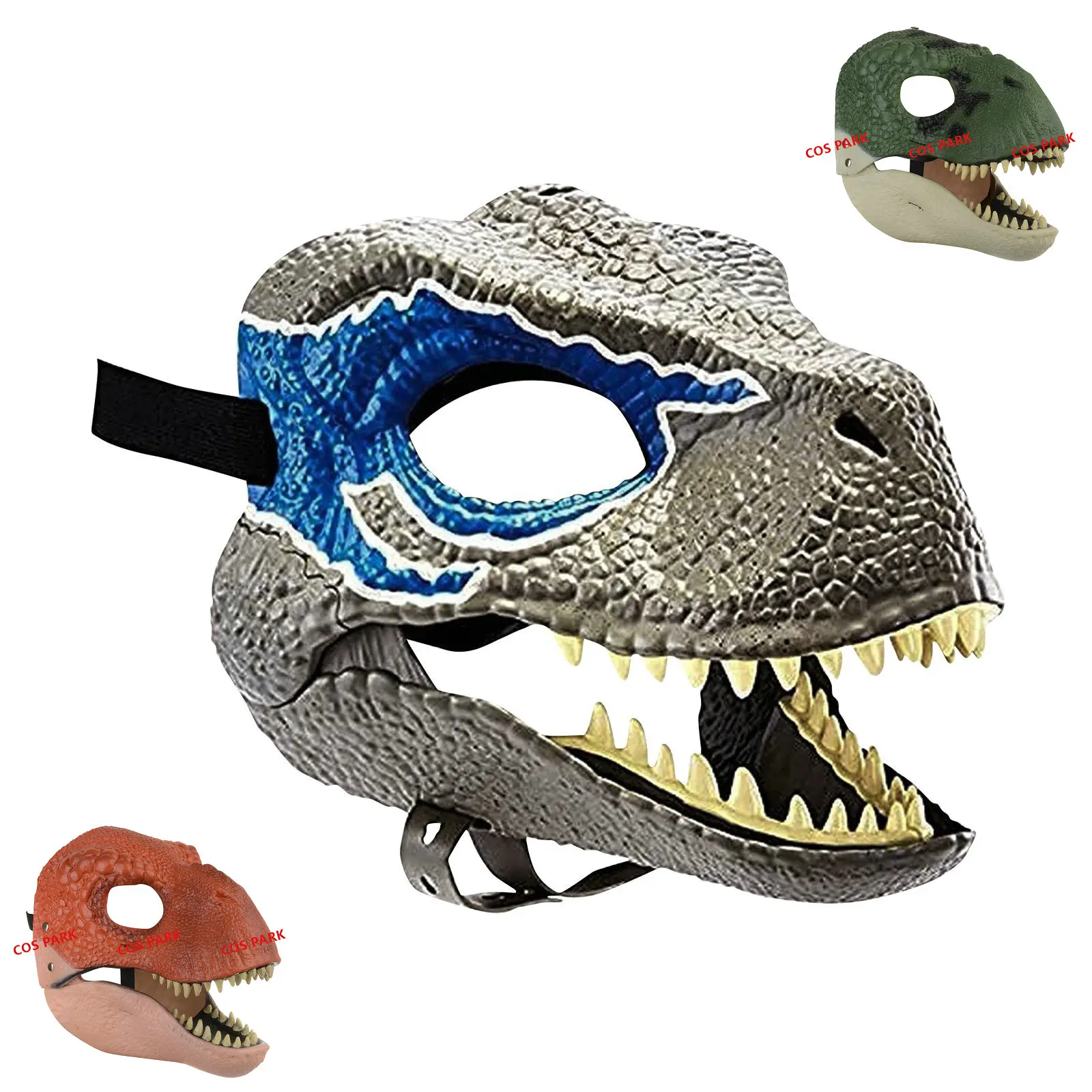 Dragon Dinosaur Mask Open Mouth Latex Horror Dinosaur Headgear Movable Halloween Party Cosplay Costume Moving Jaw Halloween Face