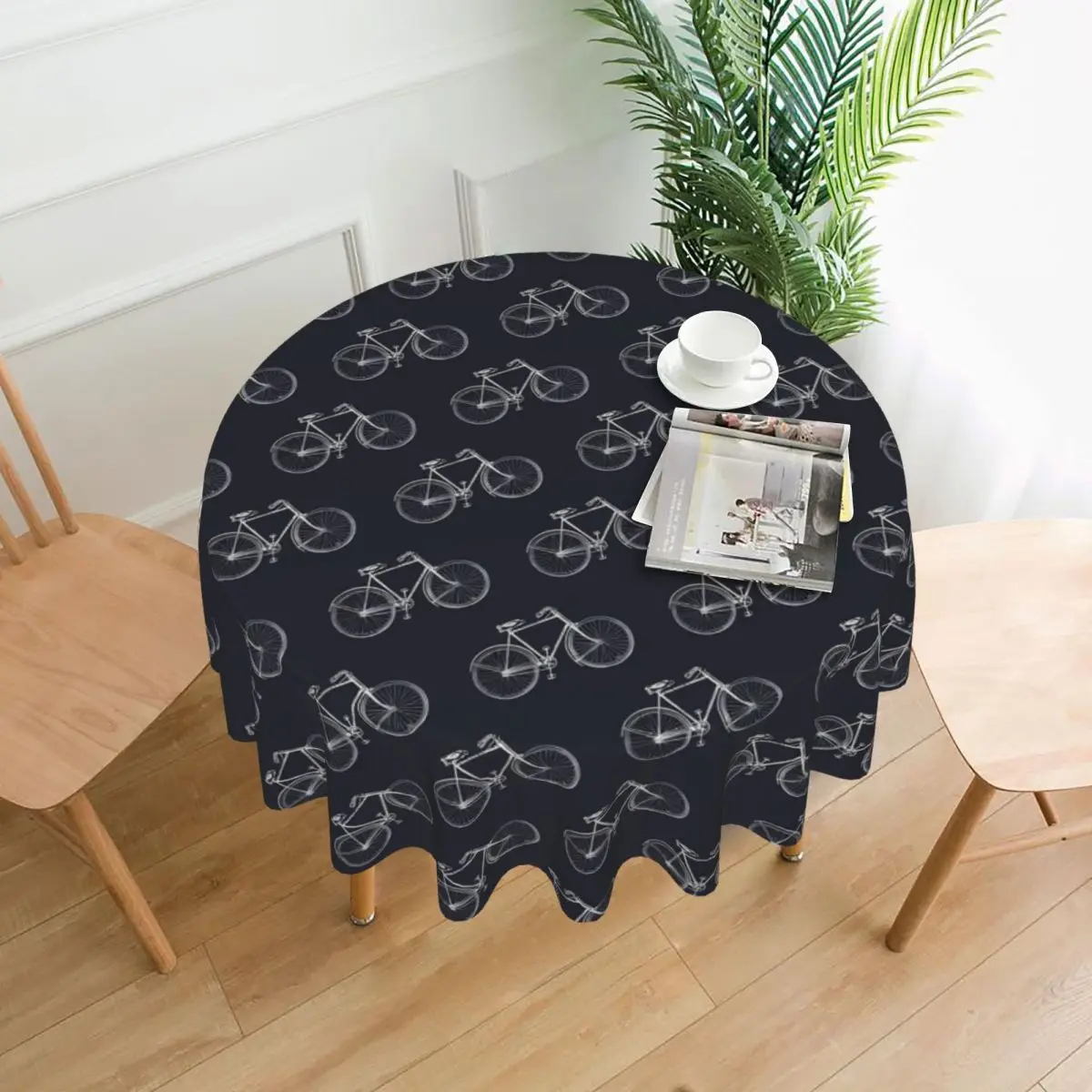 

White Bicycles Tablecloth Retro Bikes Print Print Protection Table Cover Polyester Outdoor Wholesale Waterproof Table Cloth