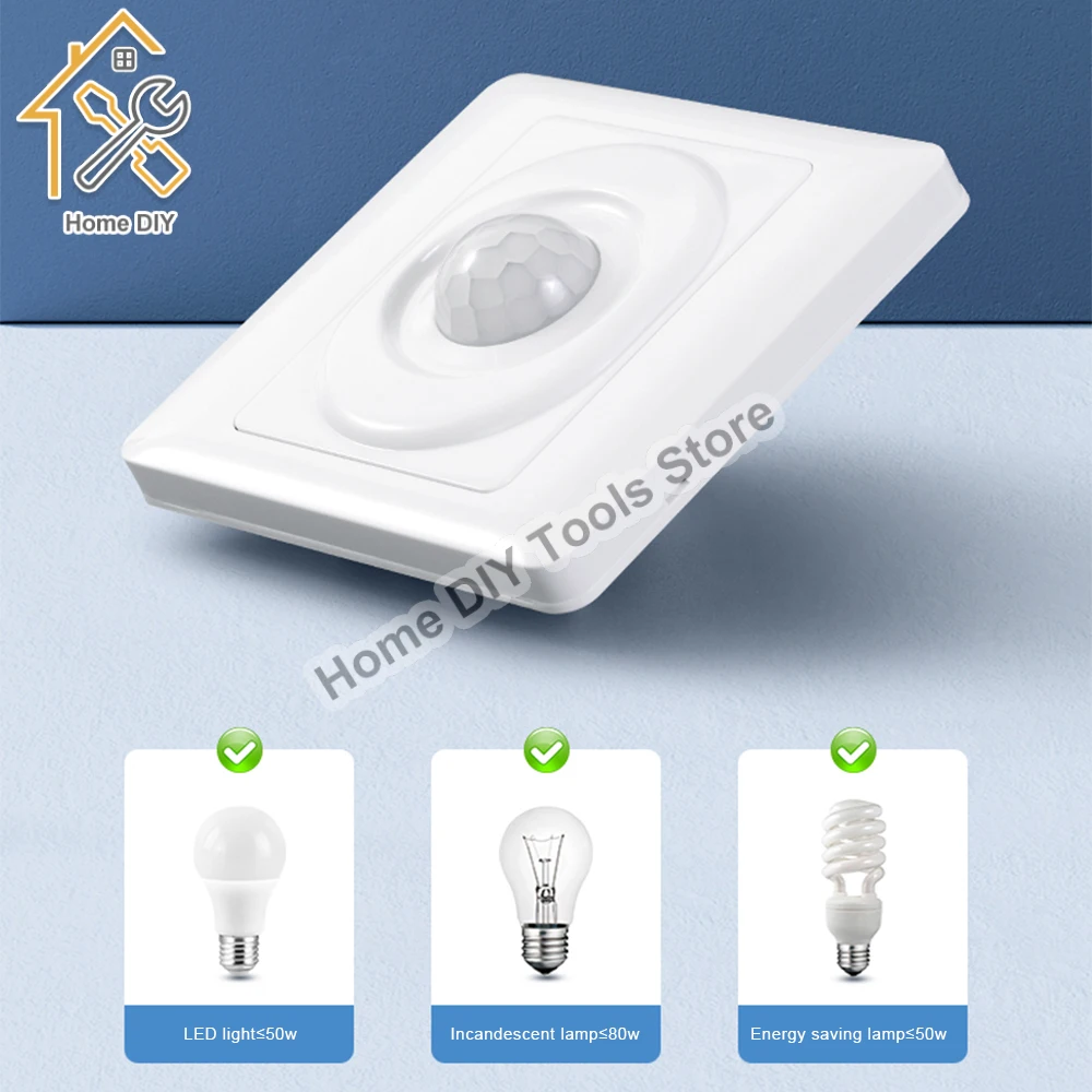 

Second-line Infrared Human Body Sensor Switch 86 Type Staircase Infrared Sensor Switch Corridor 220V Intelligent Delay Switch