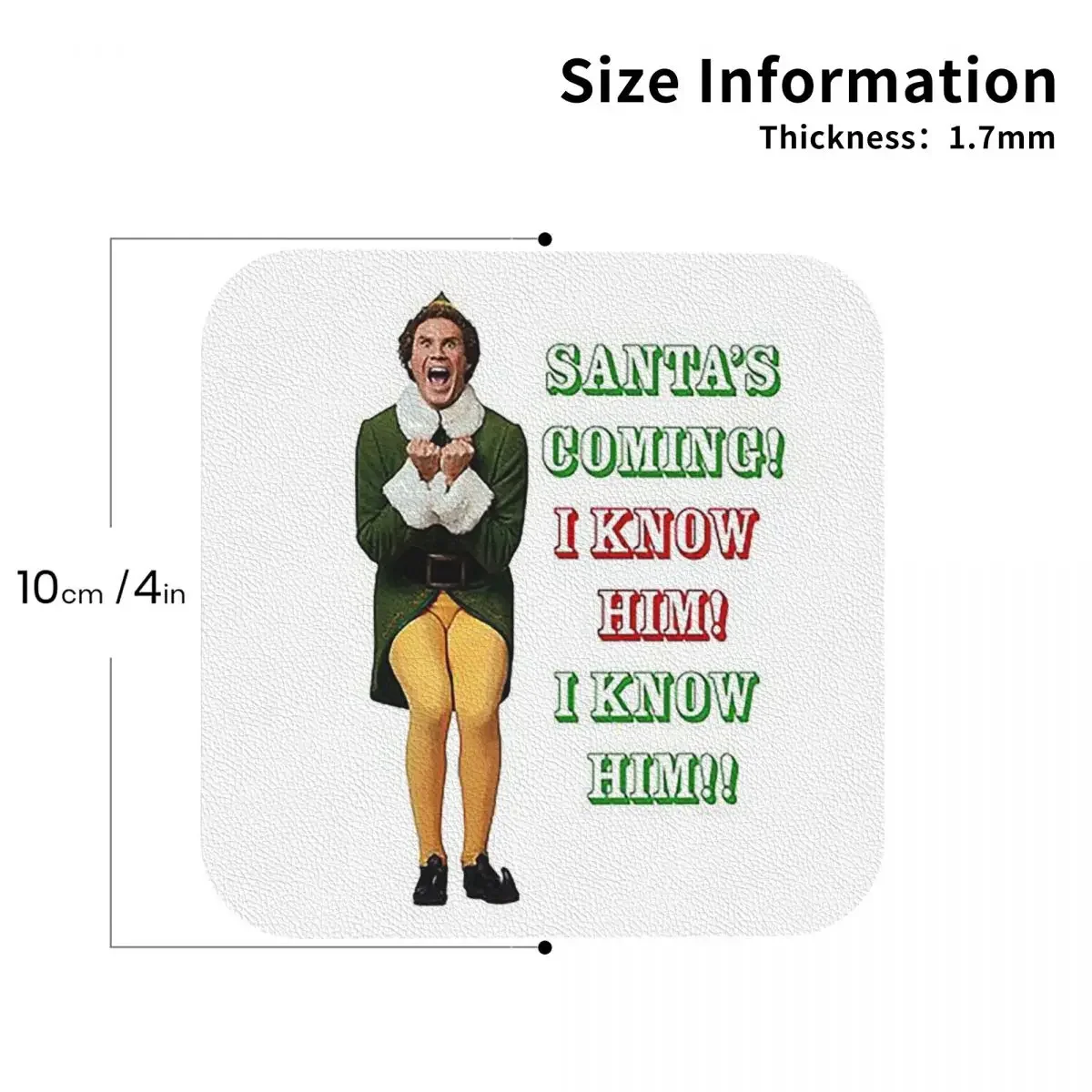 Идет Санта! Я его знаю! Подставки для кухни с изображением эльфа из фильма Buddywill