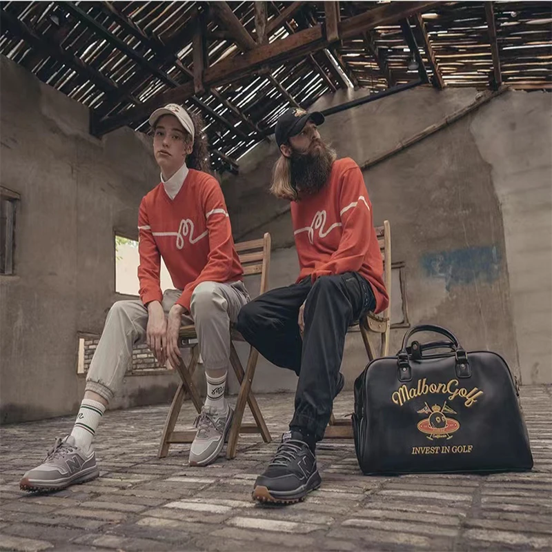 New Portable High Quality PU Men and Women Boston Bag Shoes Clothing Golf Bag Pouch