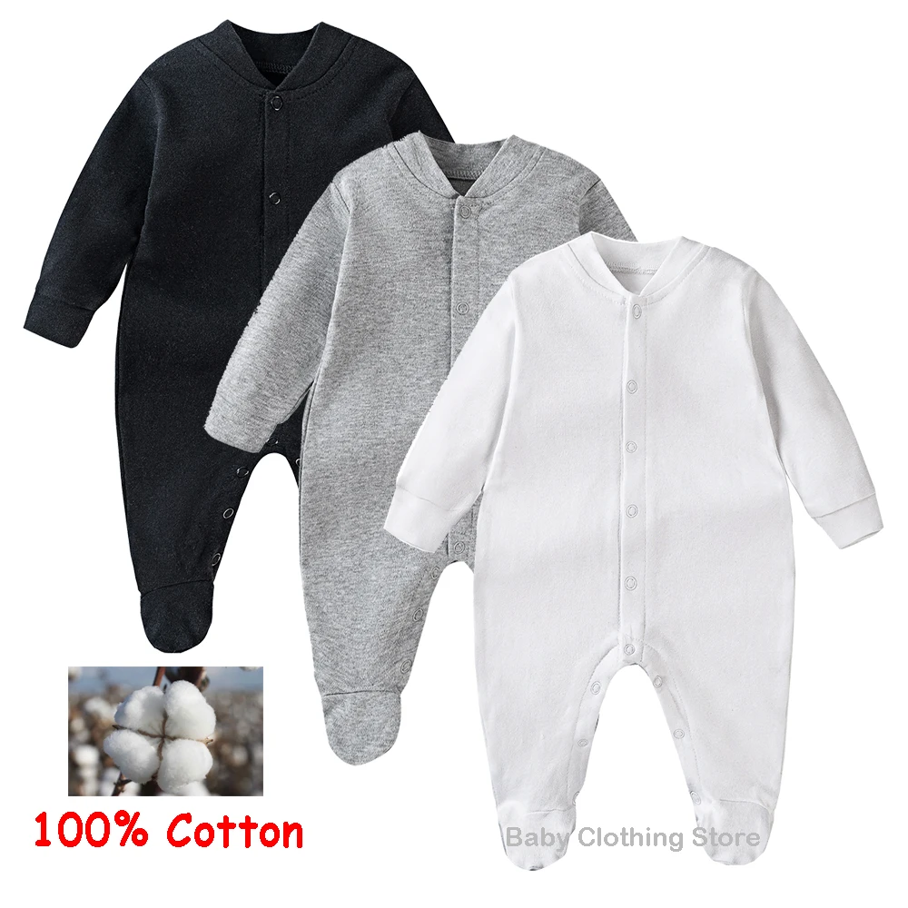 100% Cotton Newborn Baby Clothes Baby Romper Boy Sleepsuit Girl Sleepwear One-pieces Jumpsuit Footies Onesie Growing Many Option