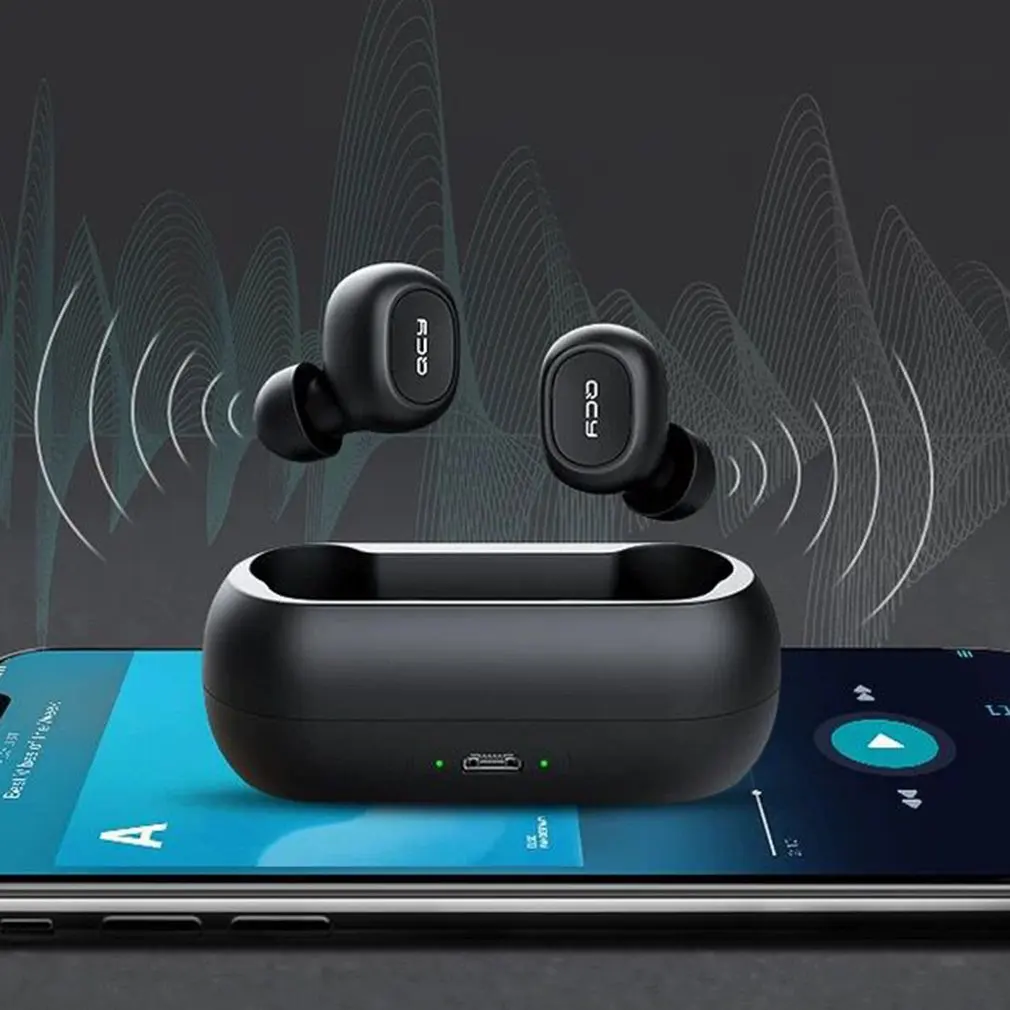 

Bluetooth наушники QCY-T1C TWS, беспроводные наушники с сенсорным управлением, наушники с низкой задержкой, мини 3D стерео Спортивная игровая гарниту...